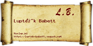 Lupták Babett névjegykártya
